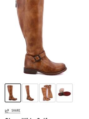 Bed Stu Women's Knee Leather Boots in Cognac